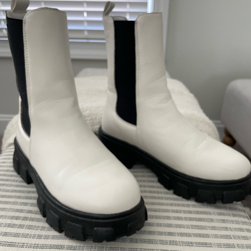 White Combat Boot